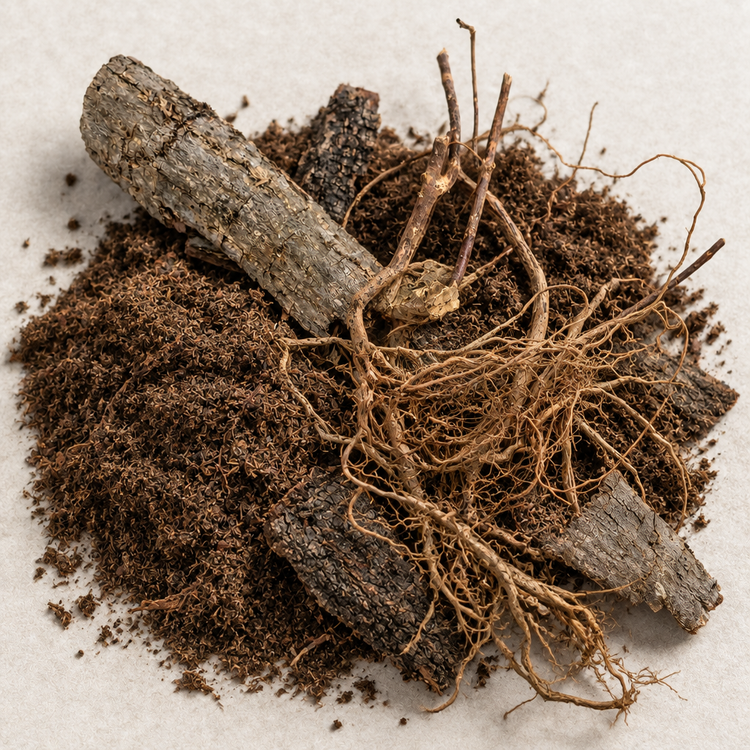Aquarium roots, bark, and peat moss product photo